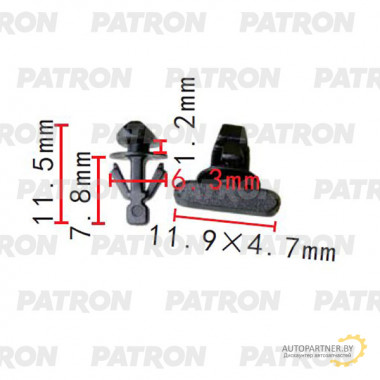 Клипса пластмассовая PATRON Honda / P37-2285