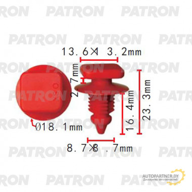 Клипса пластмассовая PATRON Fiat / P37-2307