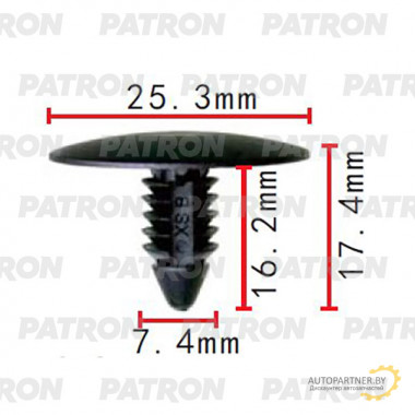 Клипса пластмассовая PATRON GM Ford Chrysler / P37-2309