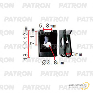 Скоба крепежная PATRON Скоба бампера Hyundai Kia / P37-2318
