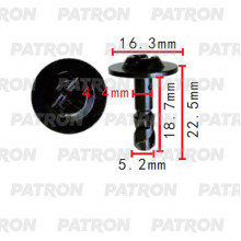 Штифт крепежный поворотный PATRON (черный) AUDI, SEAT, SKODA, VW / P37-2325