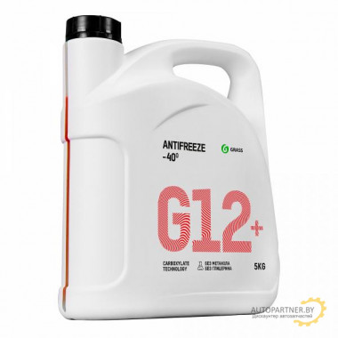 Жидкость охлаждающая низкозамерзающая GRASS Антифриз G12+ -40 (5 кг) / 110332