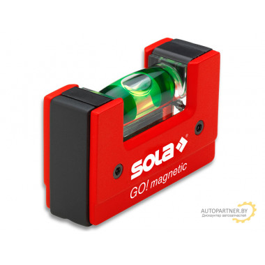 Уровень 68 мм 1 глазок пластм. GO! magnetik (SOLA) Магнитный (Карманный магнитный уровень без держателя на пояс. Подсветка глазка.) 01621101