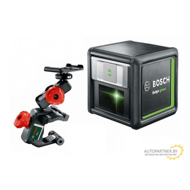 Нивелир лазерный BOSCH QUIGO Green с держателем в кор. (проекция: крест, до 12 м, +/- 0.80 мм/м, резьба 1/4) 0603663C00