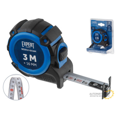 Рулетка 3м/16мм EXPERT STARTUL (SE3012-0316M) (Двухсторонняя шкала нанесения, нейлоновое покрытие, магнитный обрезиненный двухсторонний зацеп) SE3012-0316M
