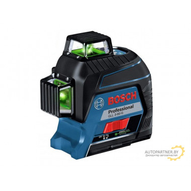 Нивелир лазерный линейный BOSCH GLL 3-80 G в чем. (проекция: 3 плоскости 360°, до 120 м, +/- 0.20 мм/м, резьба 1/4, 5/8) 0601063Y00