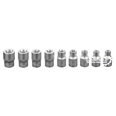 Набор головок 1/2' Torx, Е10-Е24, 9 шт. CrV  NEO / 08-649