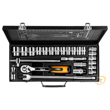 Набор головок с трещоткой 25 шт., 1/2', CrV  NEO / 08-674