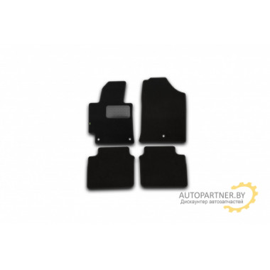 Коврики салона Klever HYUNDAI Solaris эконом текстильные черные 4 шт. / KVR01204501200k