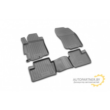 Коврики салона Element MITSUBISHI Lancer X 2007> полиуретановые черные 4 шт. / NLC.35.13.210