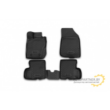 Коврики салона 3D Element NISSAN Terrano 4WD 2014> полиуретановые черные 4 шт. / CARNIS10057k