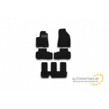 Коврики салона Klever TOYOTA Highlander текстильные черные 5 шт. / KVR01487501200k