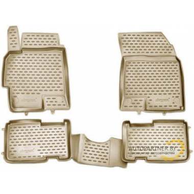 Коврики в салон Element для LAND ROVER Discovery 4 2010-2014 полиуретан бежевые 4 шт. / NLC.28.05.212h