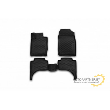 Коврики 3D в салон Element для MITSUBISHI L200 2015 эконом полиуретан черные 4 шт. / CARMIT00003