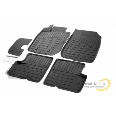 Коврики в салон Rival для Nissan Terrano 2WD, Renault Duster 4WD 2016- резиновые черные 5 шт. / 64701002