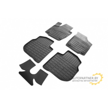 Коврики в салон Rival для Skoda Rapid 2013- резиновые черные 5 шт. / 65102001