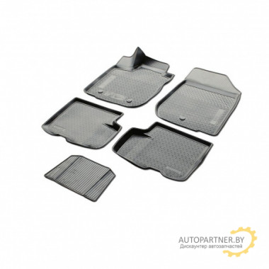 Коврики в салон Rival для Renault Logan 2014 - полиуретановые черные 5 шт. / 14702001