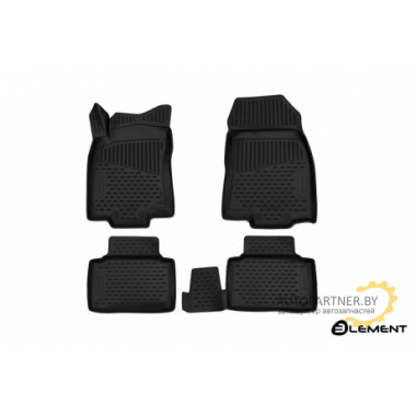 Коврики салона 3D Element RENAULT Koleos, 2017, полиуретан черные 4 шт. / ELEMENT3D4152210k