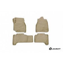 Коврики салона 3D Element TOYOTA Land Cuiser (J100), 1998-2007, правый руль 4WD, дизель, АКПП, полиуретан бежевые 4 шт. / ELEMENT3D48139212