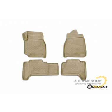 Коврики салона 3D Element TOYOTA Land Cuiser (J100), 1998-2007, правый руль 4WD, дизель, АКПП, полиуретан бежевые 4 шт. / ELEMENT3D48139212