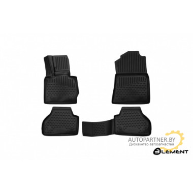 Коврики салона 3D Element BMW X4, 2014-2017, (F26), внед, (Европа), полиуретан черные 4 шт. / ELEMENT3D0542210k
