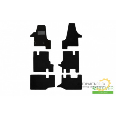 Коврики салона Klever Standard VW Transporter (T5) 2003, мв., текстиль черные 6 шт. / KLEVER02514201210kh