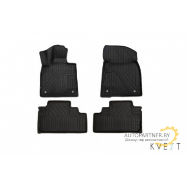 Коврики салона 3D KVEST LEXUS RX, 2015, полиуретан черные 4 шт. / KVESTLEX00001K1