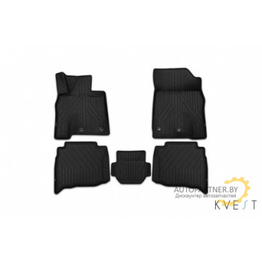 Коврики салона 3D KVEST LEXUS RX, 2015, полиуретан черные 4 шт. / KVESTLEX00001K
