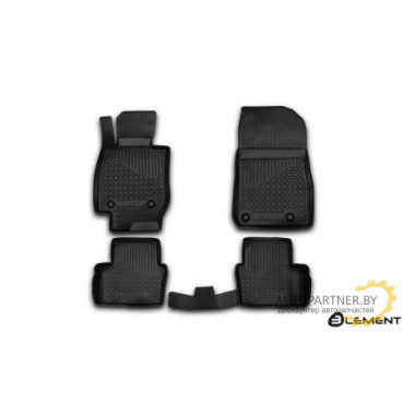 Коврики салона Element MAZDACX-3, 2014, АКПП, полиуретан черные 4 шт. / ELEMENT3329210k