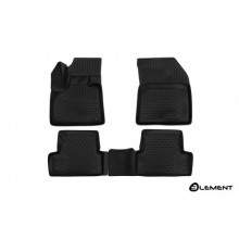 Коврики салона 3D Element PEUGEOT 3008, 2017, SUV, полиуретан черные 4 шт. / ELEMENT3D3835210k