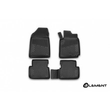 Коврики салона Element TOYOTA Fielder (E140), 2006-2012, П.Р. без воздуховода, ун., полиуретан черные 4 шт. / ELEMENT48102210k