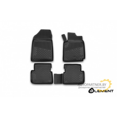 Коврики салона Element TOYOTA Fielder (E140), 2006-2012, П.Р. без воздуховода, ун., полиуретан черные 4 шт. / ELEMENT48102210k