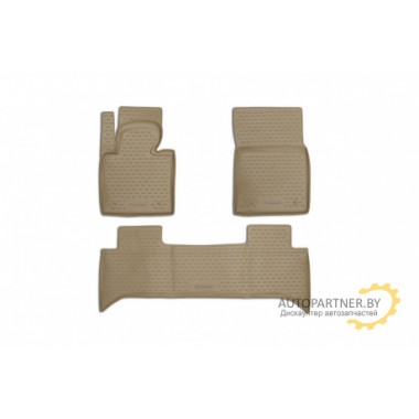 Коврики салона Element LAND ROVER Range Rover III, 2001-2012, полиуретан бежевые 3 шт. / NLC.28.04.212k