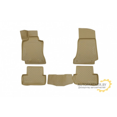 Коврики салона 3D Element MERCEDES-BENZ С-Class W205, 2014, полиуретан бежевые 4 шт. / NLC.3D.34.32.212k