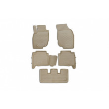 Коврики салона Element TOYOTA Fortuner, 01/2013-2017, левый руль полиуретан бежевые 5 шт. / NLC.48.110.212k