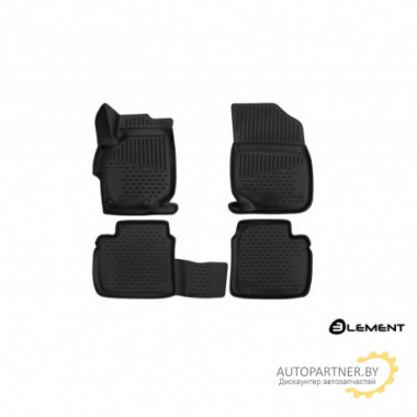 Коврики салона PEUGEOT 301 2013 полиуретановые черные 4шт / ELEMENT3D3824210k