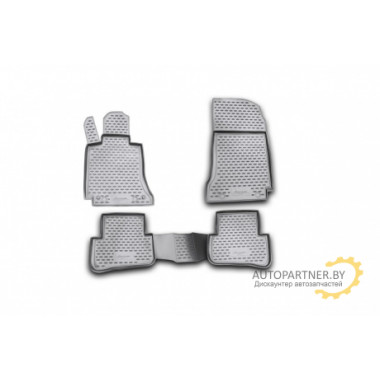 Коврики салона MERCEDES-BENZ С-Class W204 2007-2014 полиуретановые серые 4шт / NLC.34.27.211k