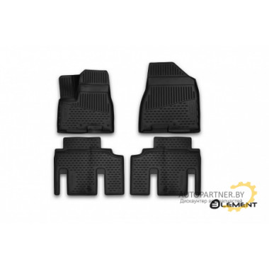 Коврики салона KIA Carnival 01/2015 VAN полиуретановые черные 4шт / ELEMENT3D2558210
