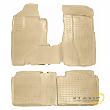 Коврики салона HONDA CR-V 2002-2006 полиуретановые бежевые 4шт / NLC.18.03.212