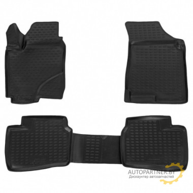 Коврики салона HYUNDAI Elantra 2007-2010 полиуретановые черные 4шт / LGT.20.21.210