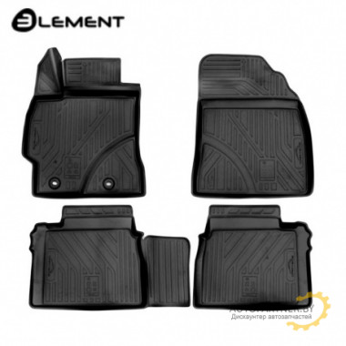 Коврики салона TOYOTA Fortuner 01-2017 полиуретановые черные 4шт / ELEMENT3D048155210k