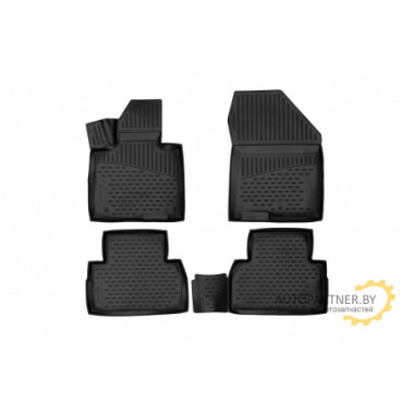Коврики салона TOYOTA Land Cuiser  полиуретановые черные 4шт / ELEMENT3D48139210