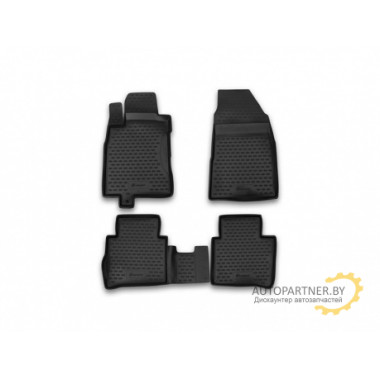 Коврики салона NISSAN Tiida 2004-2015 полиуретановые черные 4шт / NLC.36.21.210