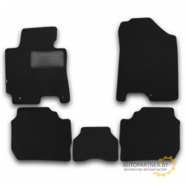 Коврики салона Klever Premium KIA Cerato АКПП 2013- > седан текстильные черные 5шт / KVR03254822110kh