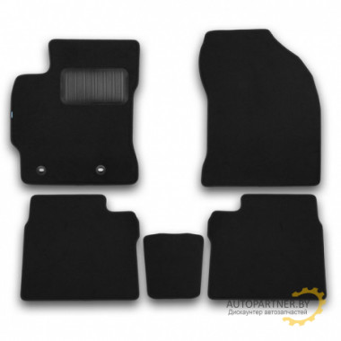 Коврики салона Klever Premium TOYOTA Corolla 2013 седан текстильные черные 5шт / KVR03486922110kh