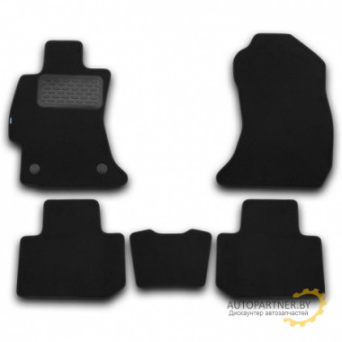 Коврики салона Klever Premium SUBARU Forester 2013-2018 кроссовер текстильные черные 5шт / KVR034619022110kh