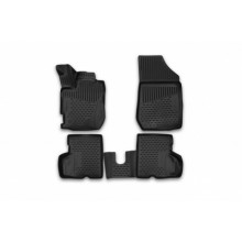 Коврики салона RENAULT Kaptur 04 2016 полиуретановые черные 4шт / ELEMENT3D4141210k