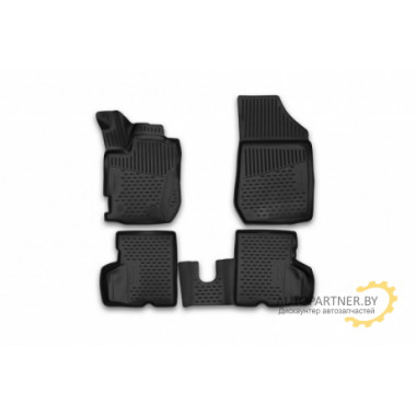 Коврики салона RENAULT Kaptur 04 2016 полиуретановые черные 4шт / ELEMENT3D4141210k