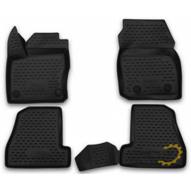Коврики салона FORD Focus 3 2015 полиуретановые черные 4шт / ELEMENT3D1671210k