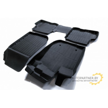 Коврики в салон SRTK Renault Logan 2014- резина черные 4 шт / PR.RN.LOG.14G.02X60